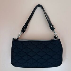 Black Quilted Shoulder Bag - Women